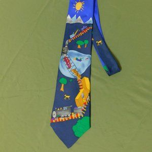 Collector Save The Children Train 100% Silk tie